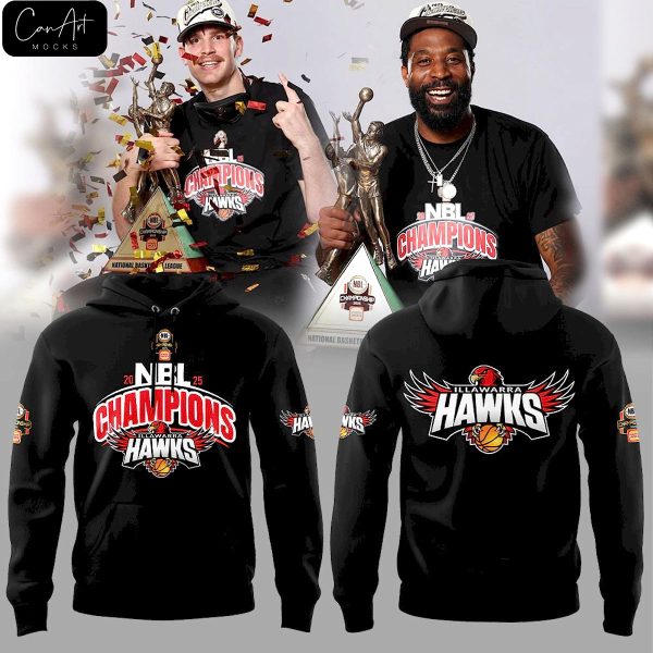 Illawarra Hawks Basketball NBL 2025 Special Black Hoodie