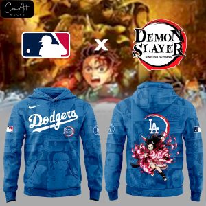 Los Angeles Dodgers Demon Slayer Blue Hoodie