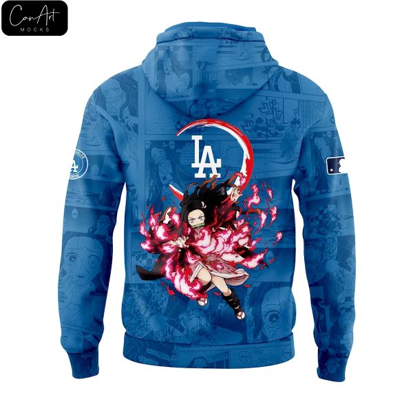 Los Angeles Dodgers Demon Slayer Blue Hoodie