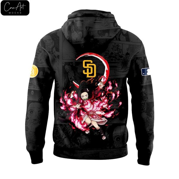 San Diego Padres x Demon Slayer Kamado Nezuko Limited Black Hoodie