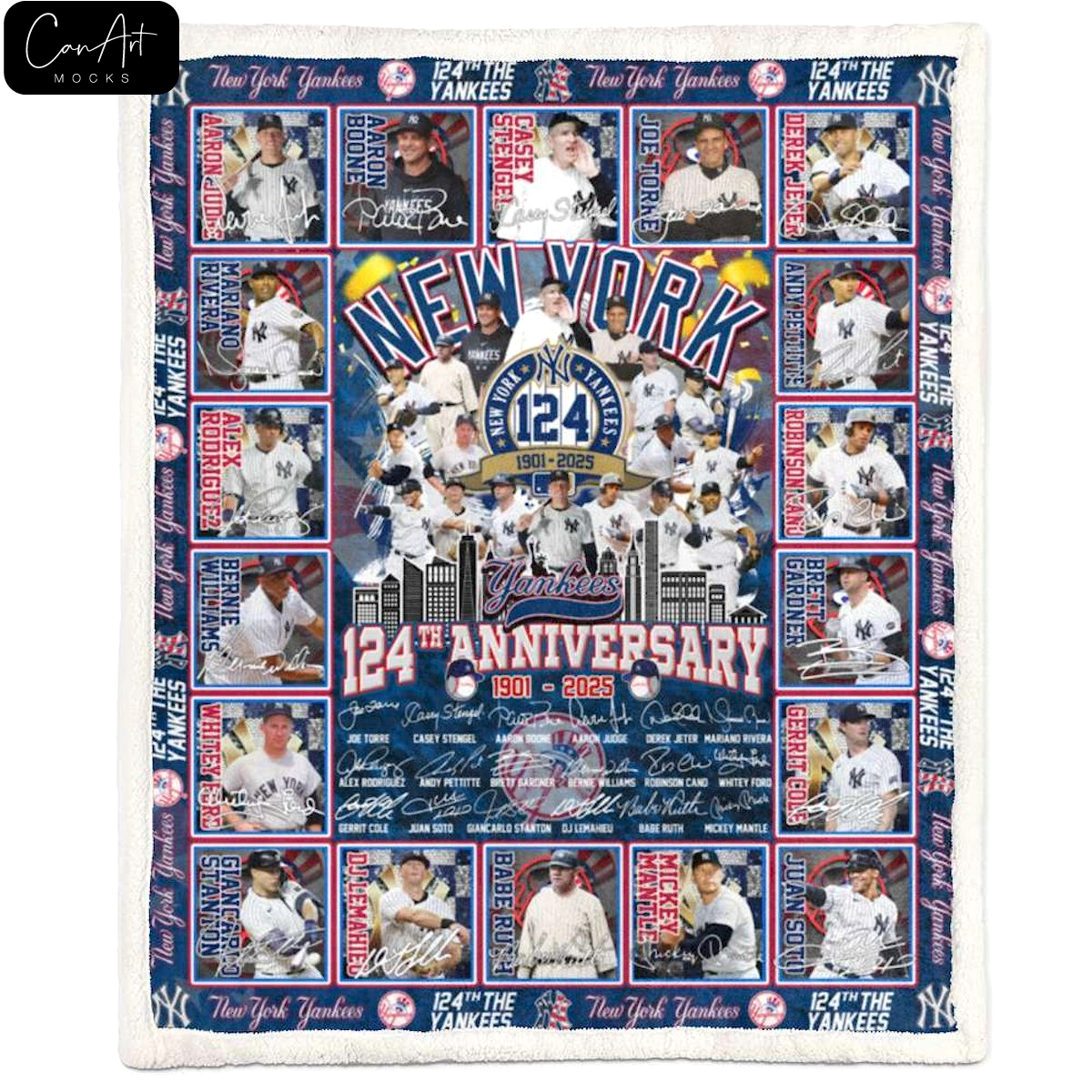 The Yankees 124th Anniversary 1901-2025 Limited Edition Fleece Blanket The Yankees 124th Anniversary 1901-2025 Limited Edition Fleece Blanket