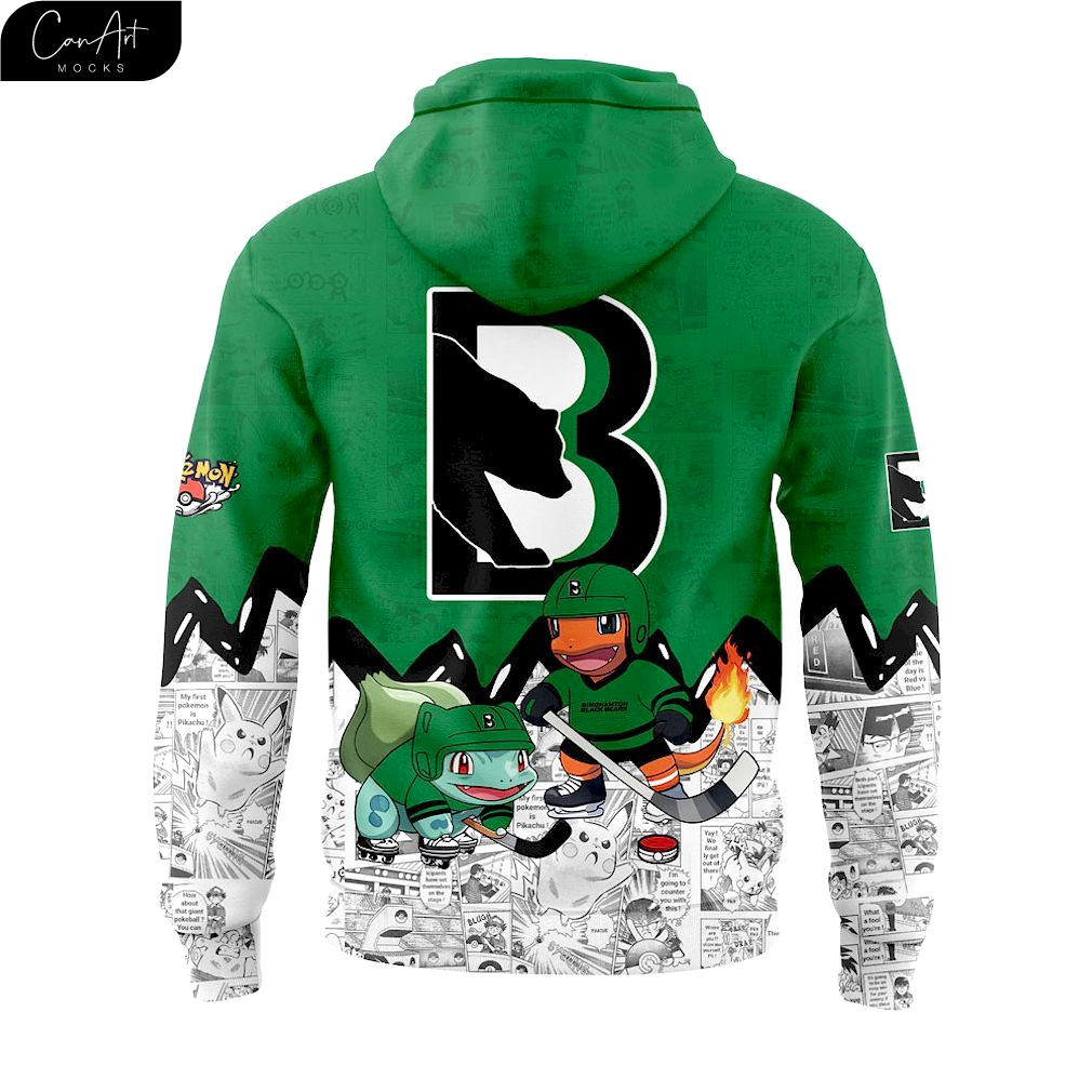Binghamton Black Bears x Pokémon Hoodie Binghamton Black Bears x Pokémon Hoodie