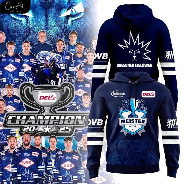Dresdner Eislöwen Meister 2025 Champions Navy Hoodie