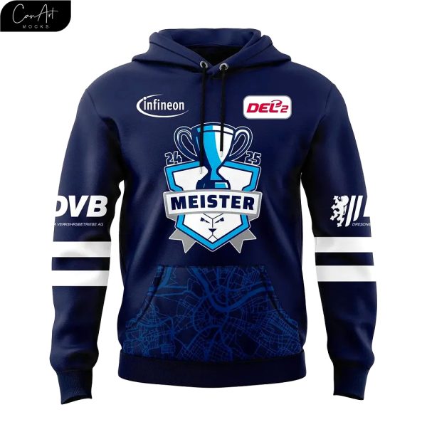 Dresdner Eislöwen Meister 2025 Champions Navy Hoodie