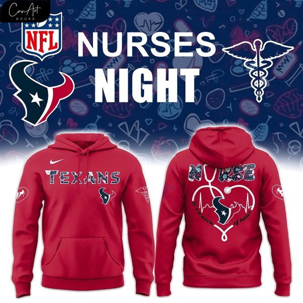 Houston Texans Nurses 2025 Red Hoodie